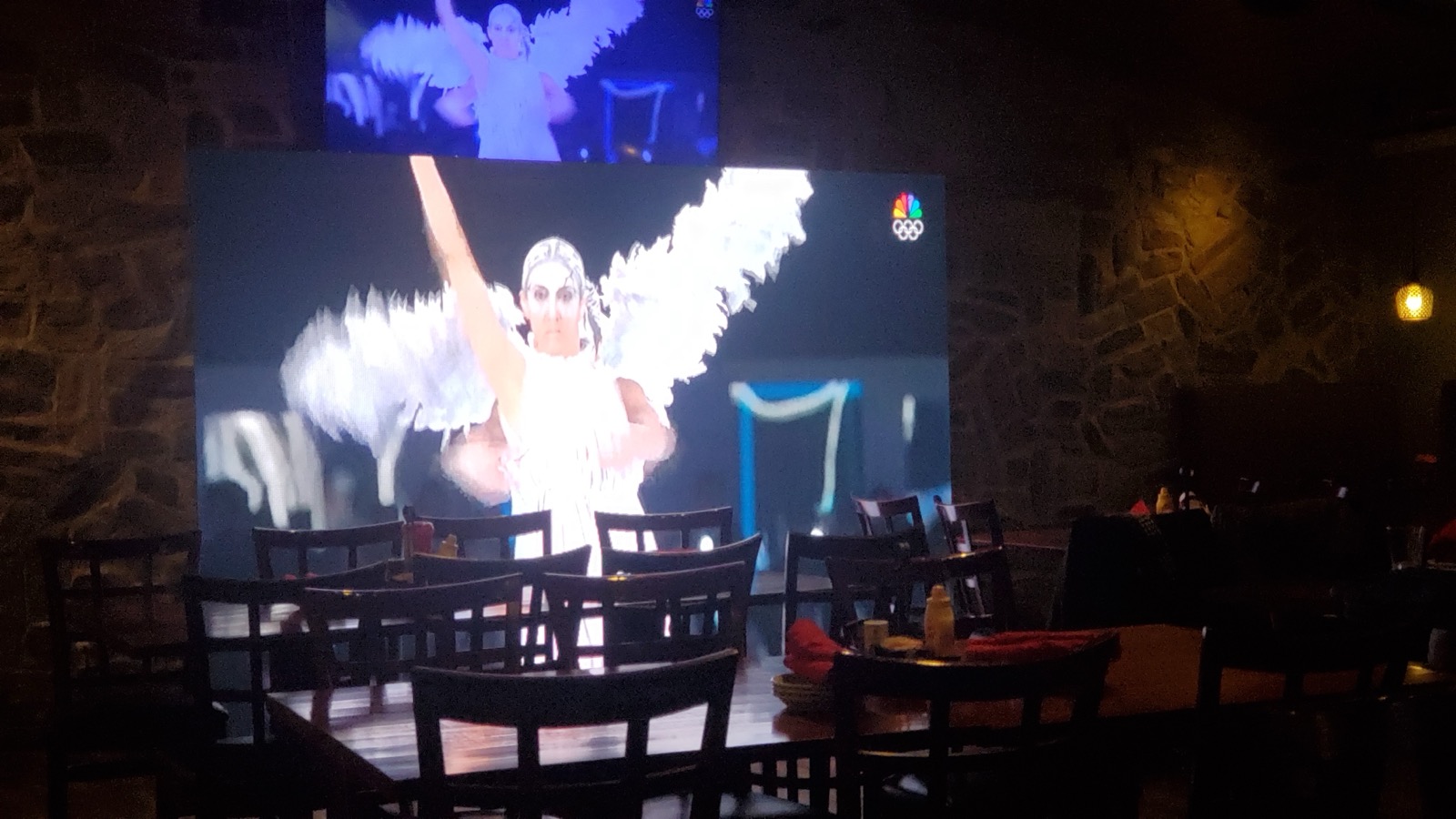 Small venue, big screen energy.
