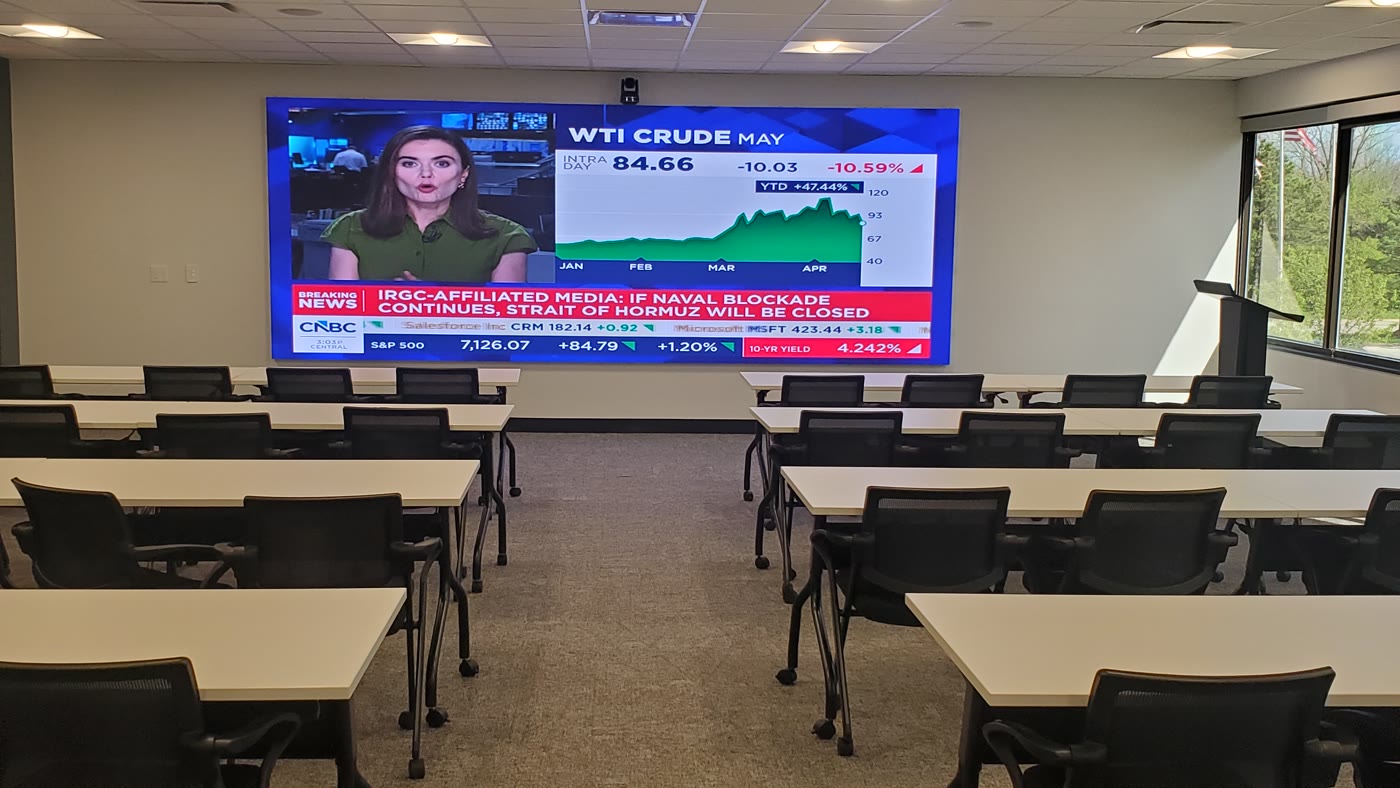 LED wall live content room view